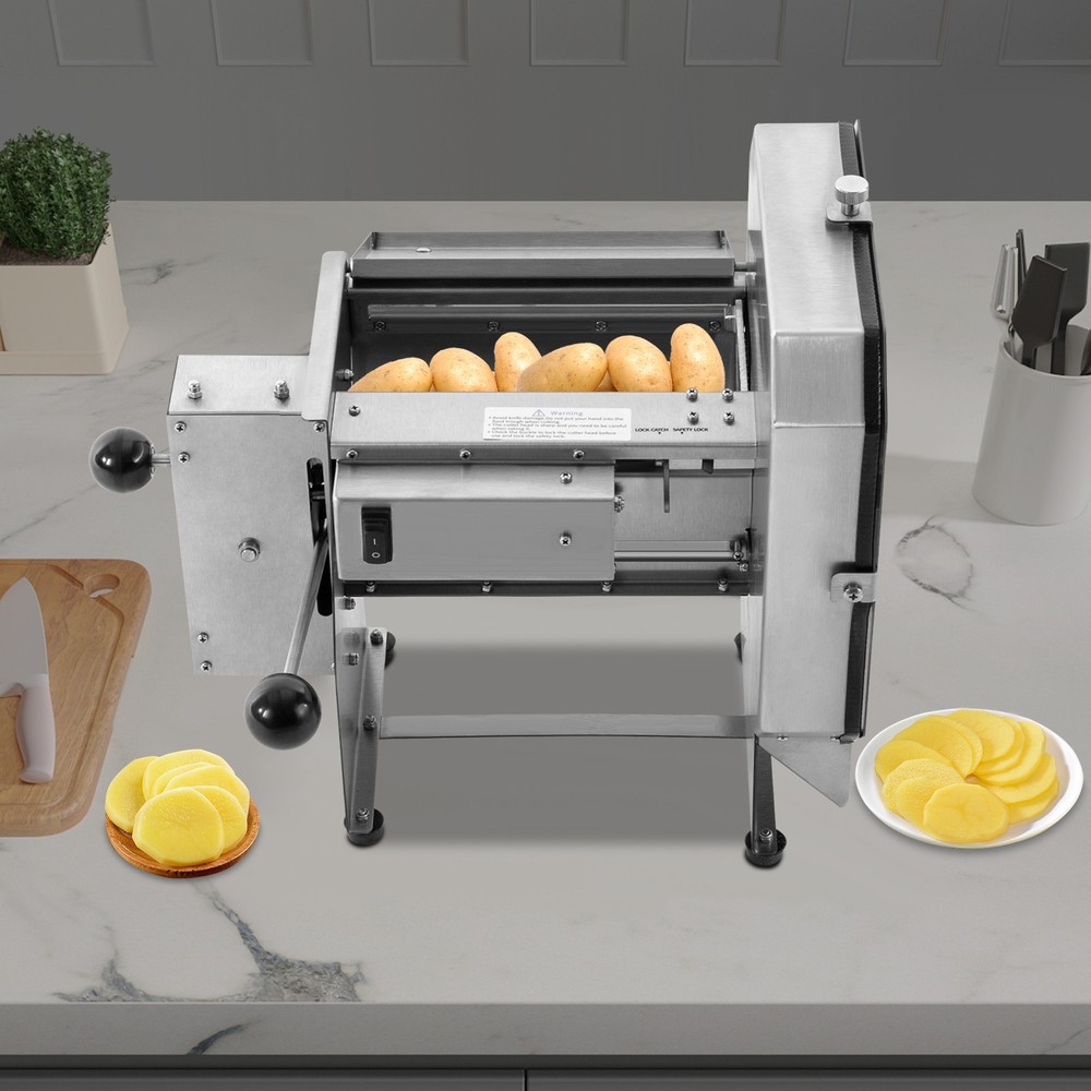 Electric Vegetable Slicer, 0-0.4''Thickness Adjustable Commercial Slicer Machine