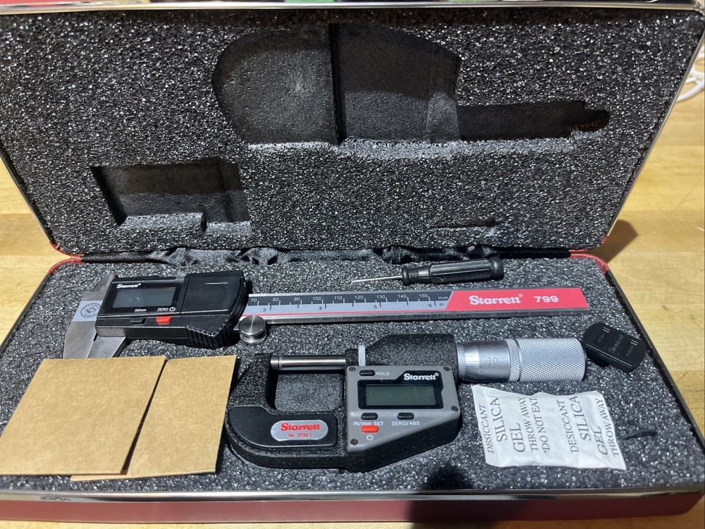 Starrett S766AZ Precision Measuring Tool Kit: 2 Pc Digital Caliper & Micrometer