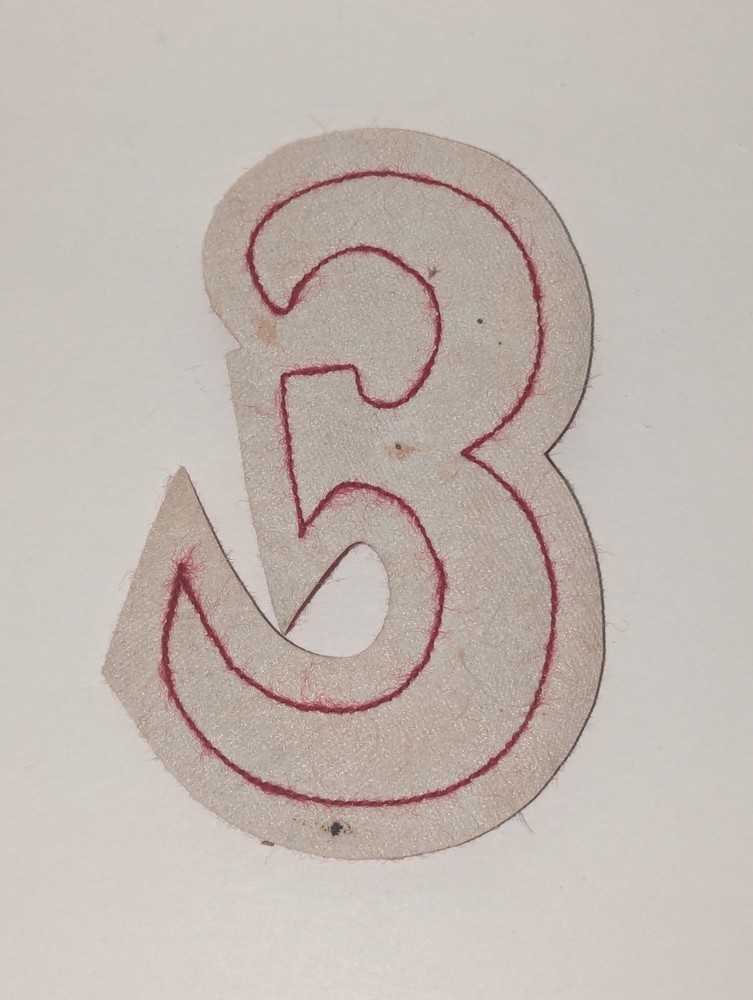 Vintage 80's "E" Script Varsity Letter Letterman Jacket Patch ~ Maroon w/Blue