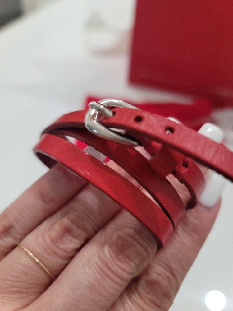 Unode50 Wraparound Red Leather Bracelet 100%Spain