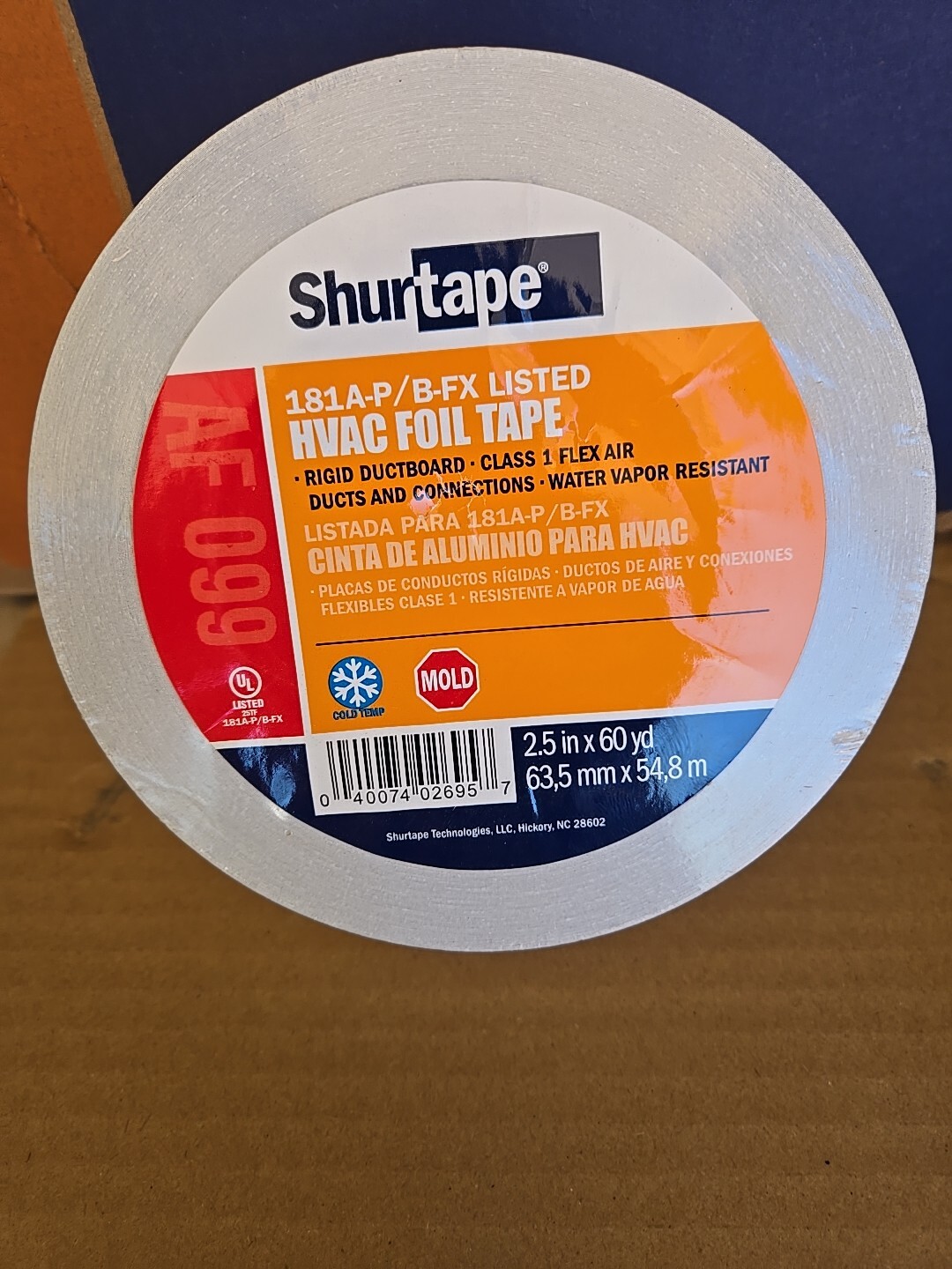 2 ROLLS SHURTAPE # AF 099 HVAC FOIL TAPE 2.5" X 60 YD / 16 ROLLS 1 BOX $159.95