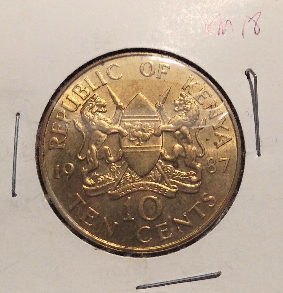 1990 10 Cent Coin Kenya Daniel Arap Moi Uncirculated