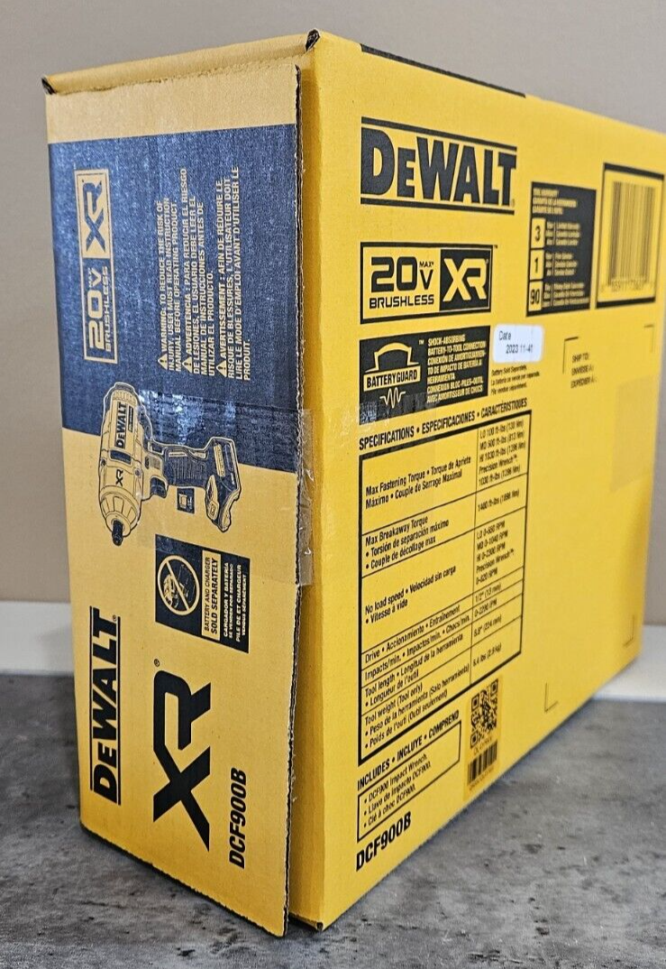 DeWalt 20v Max Brushless XR 1/2" High Torque Impact Wrench Hog Ring Anvil DCF900