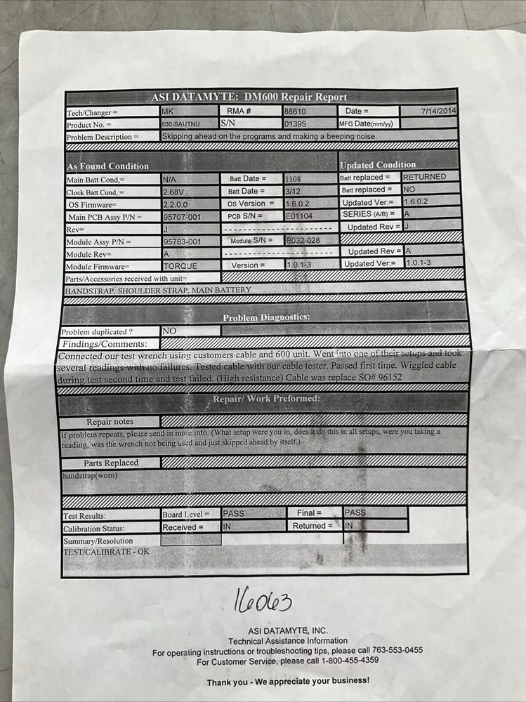 ASI DATAMYTE 600-SAUTNU HANDHELD DATA COLLECTOR