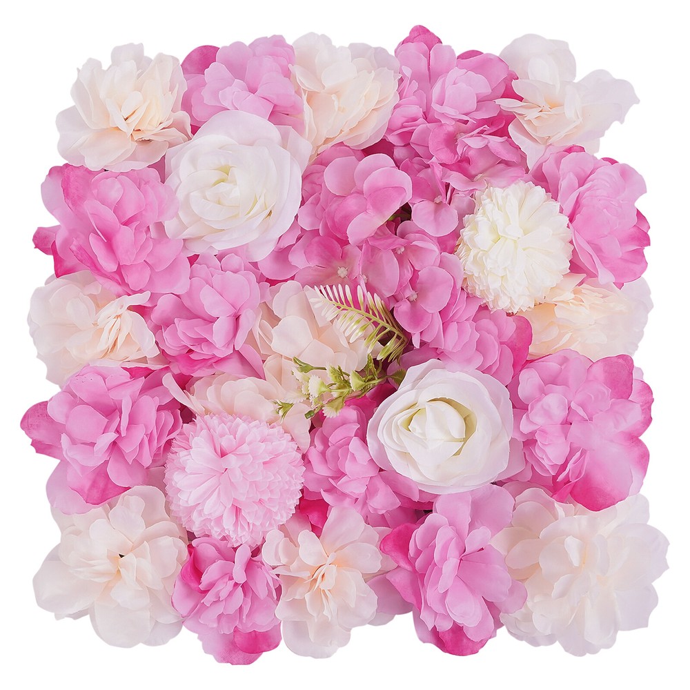 12pcs Artificial Flower Wall Panel Wedding Background Silk Rose Mat Floral Pad