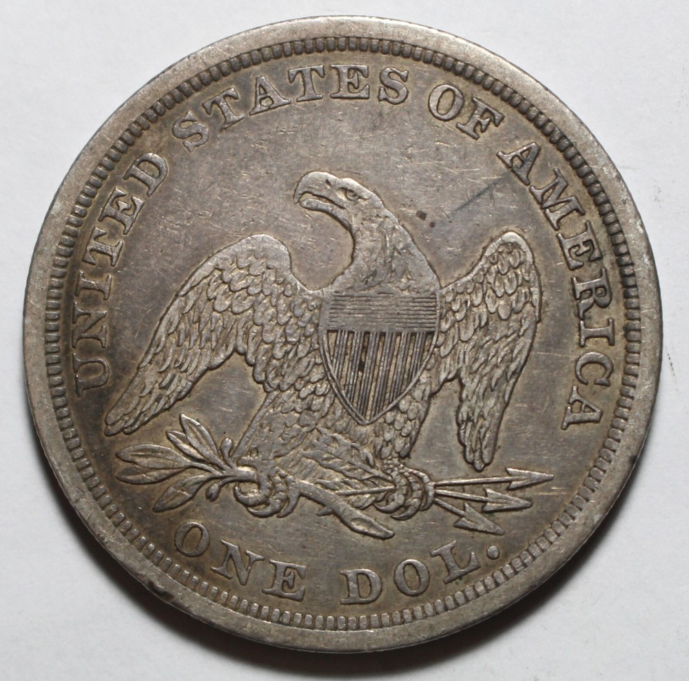1842 Seated Silver Dollar M509