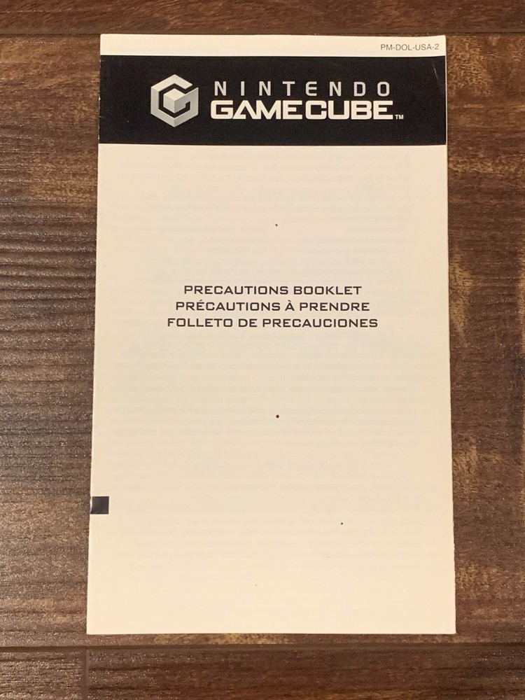 Precautions Booklet Nintendo Gamecube Instruction Manual Only