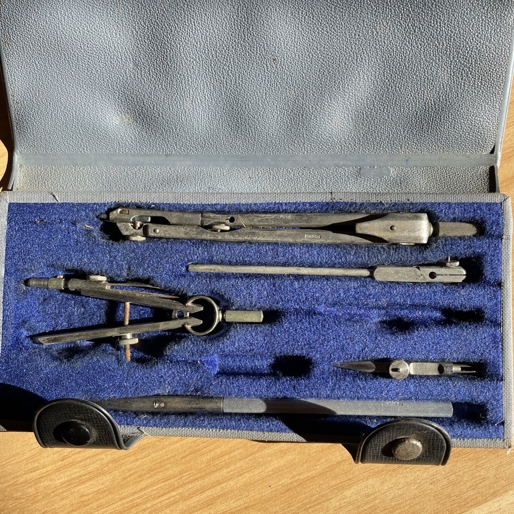 Vintage Technical Drawing Draughtsman Set in Original Case