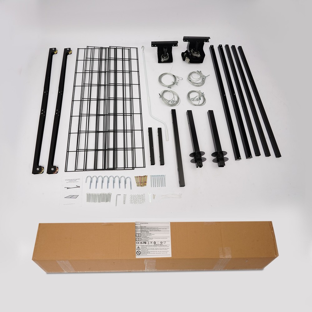 250lbs Overhead Garage Lifting Storage Rack Ceiling Mount Hanging Organizer Unit