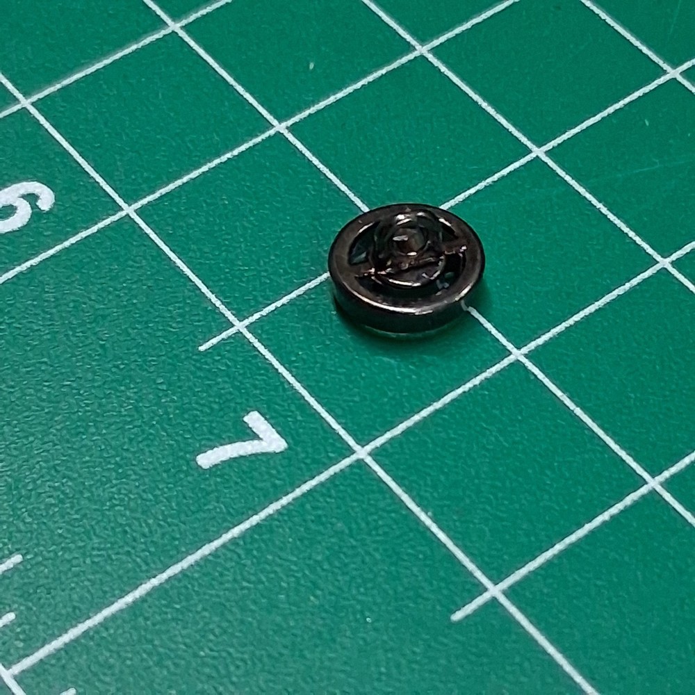 Solitaire CZ Bullseye Designed Black Metal Accent Button