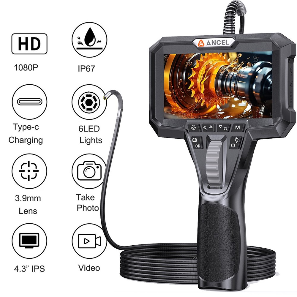 Two-Way Articulating Borescope 3.9MM Industrial Endoscope Inspection Camera