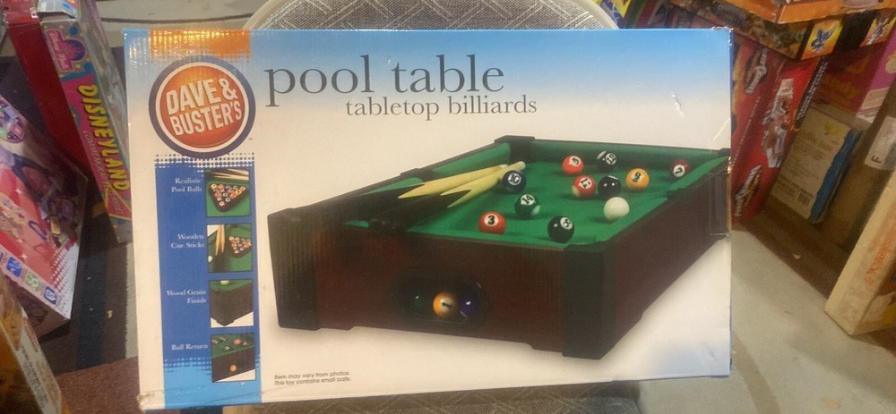 Dave and Buster’s Mini Tabletop Pool Table 20” x 12”