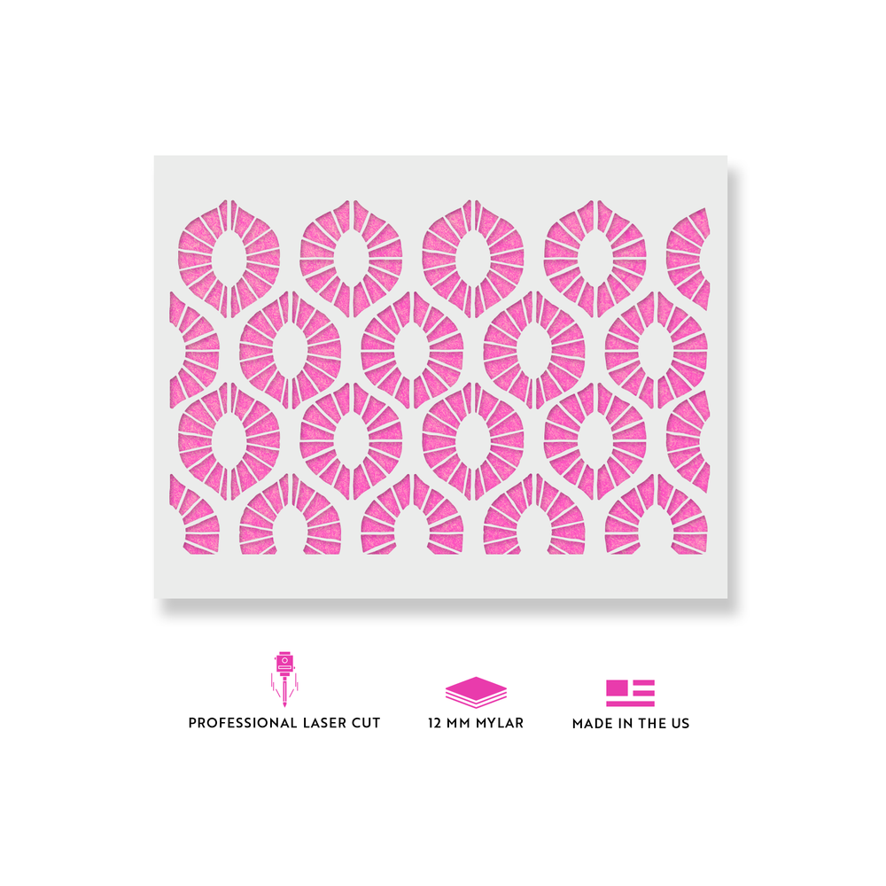 Lemon Twist Pattern Wall Stencil - Large, Reusable Wall Pattern Stencil