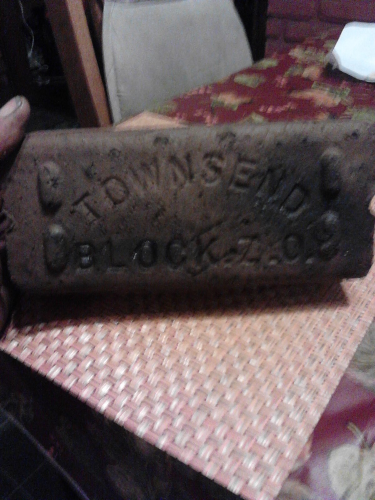 Antique Paving Paver Street Brick, Townsend Block ZO With 1906 Date Of Laydown.