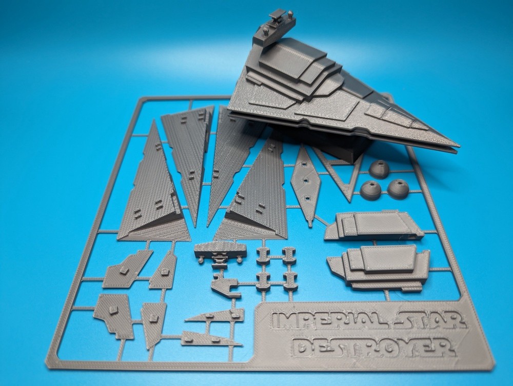 Imperial Destroyer Unassembled Kit Gray Plastic Model