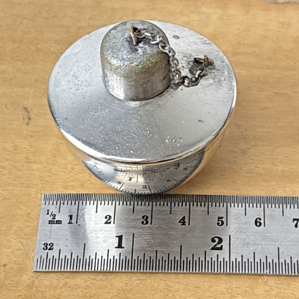 El De Uberti Silver Miniature Oil Lamp or Condiment Jar