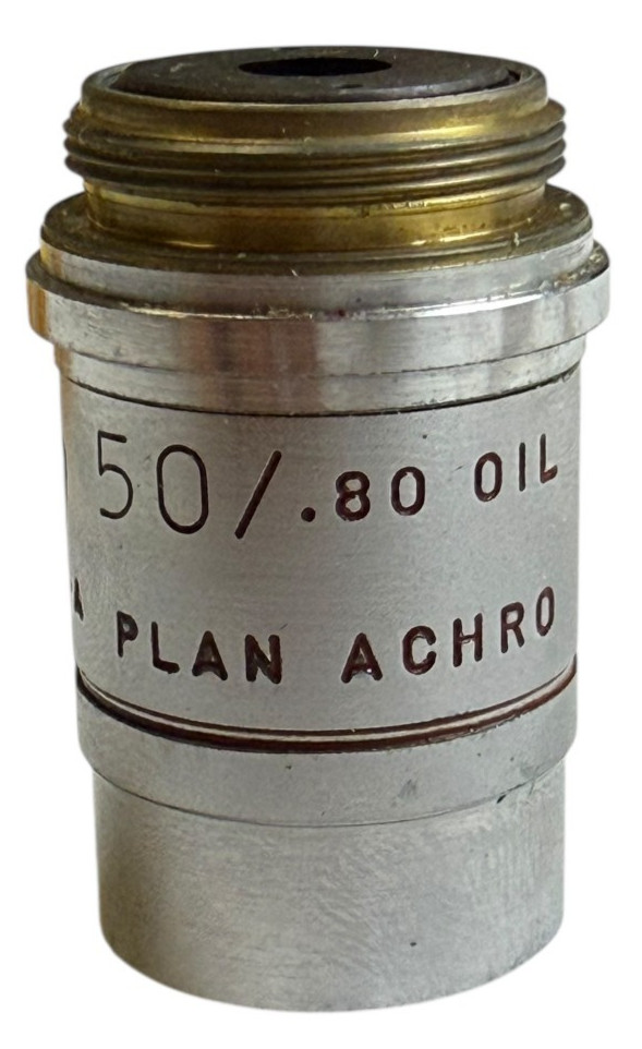 Olympus Plan Achro 50x 0.80 Oil Microscope Objective Iris Diaphragm