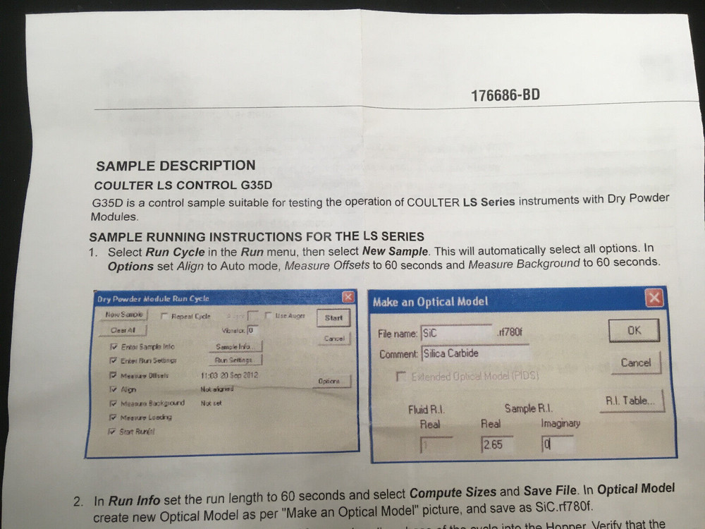 Coulter Laser Diffraction Particle Size Standards - 35 micron - Silicon Carbide