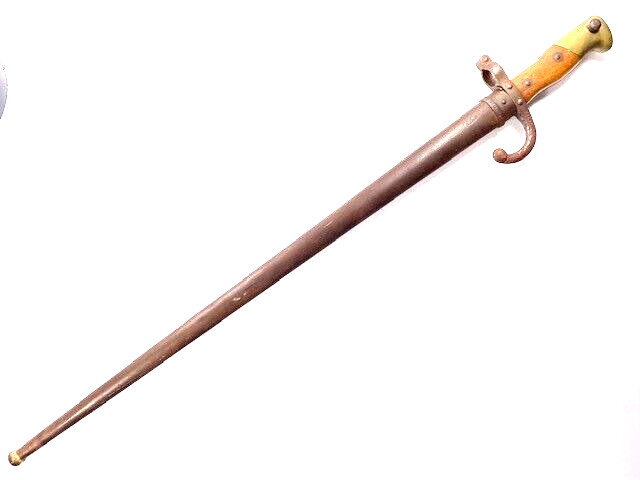 Antique French Bayonet, Mark on blade says "Mre d’Armes St Etienne Janvier 1879"