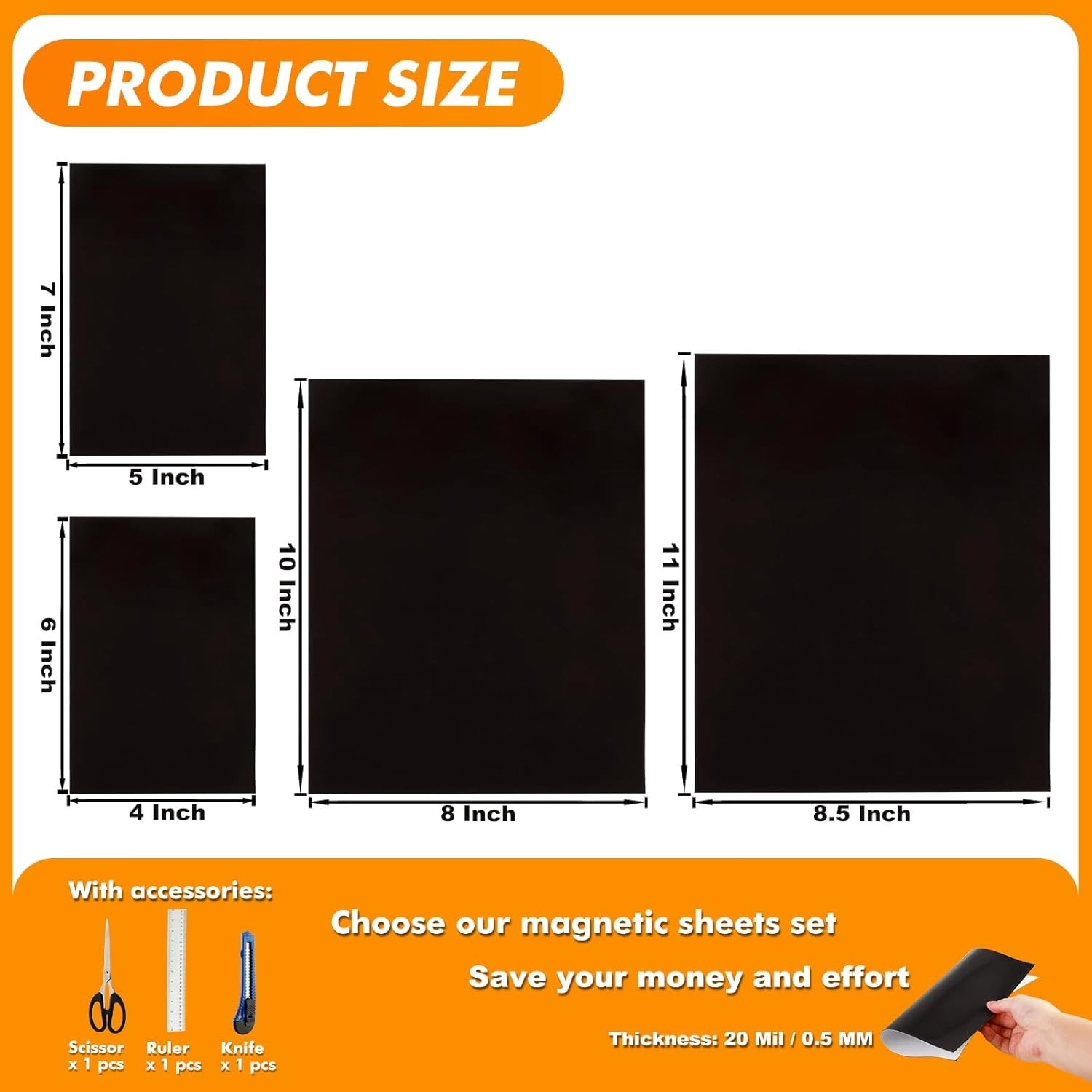 Magnetic Sheets with Adhesive Backing 4 x 6 Inch, 200 Packs Adhesive Magnetic...