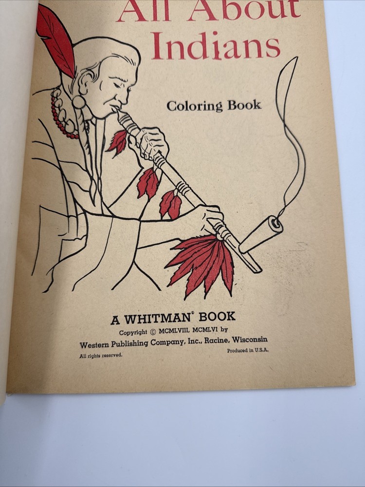 Whitman All About Indians Coloring Book 1958