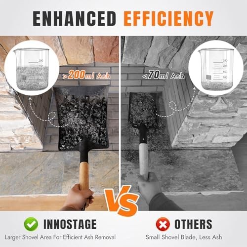 Ash Shovel Brush Set Fireplace Hearth Cleaning Tools
