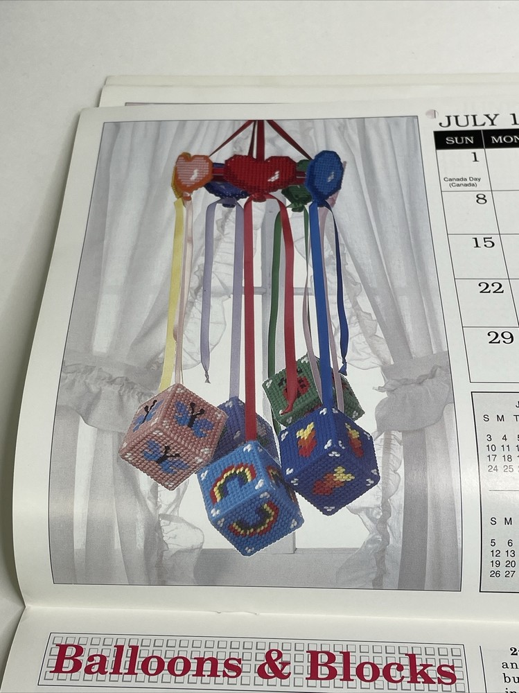 Needlecraft 1990 Plastic Canvas Calendar 12 Designs Pattern