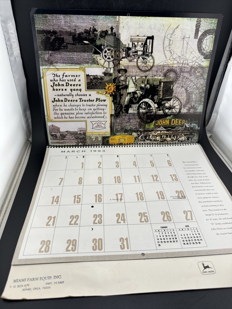 Antique 1993 John Deere Calander