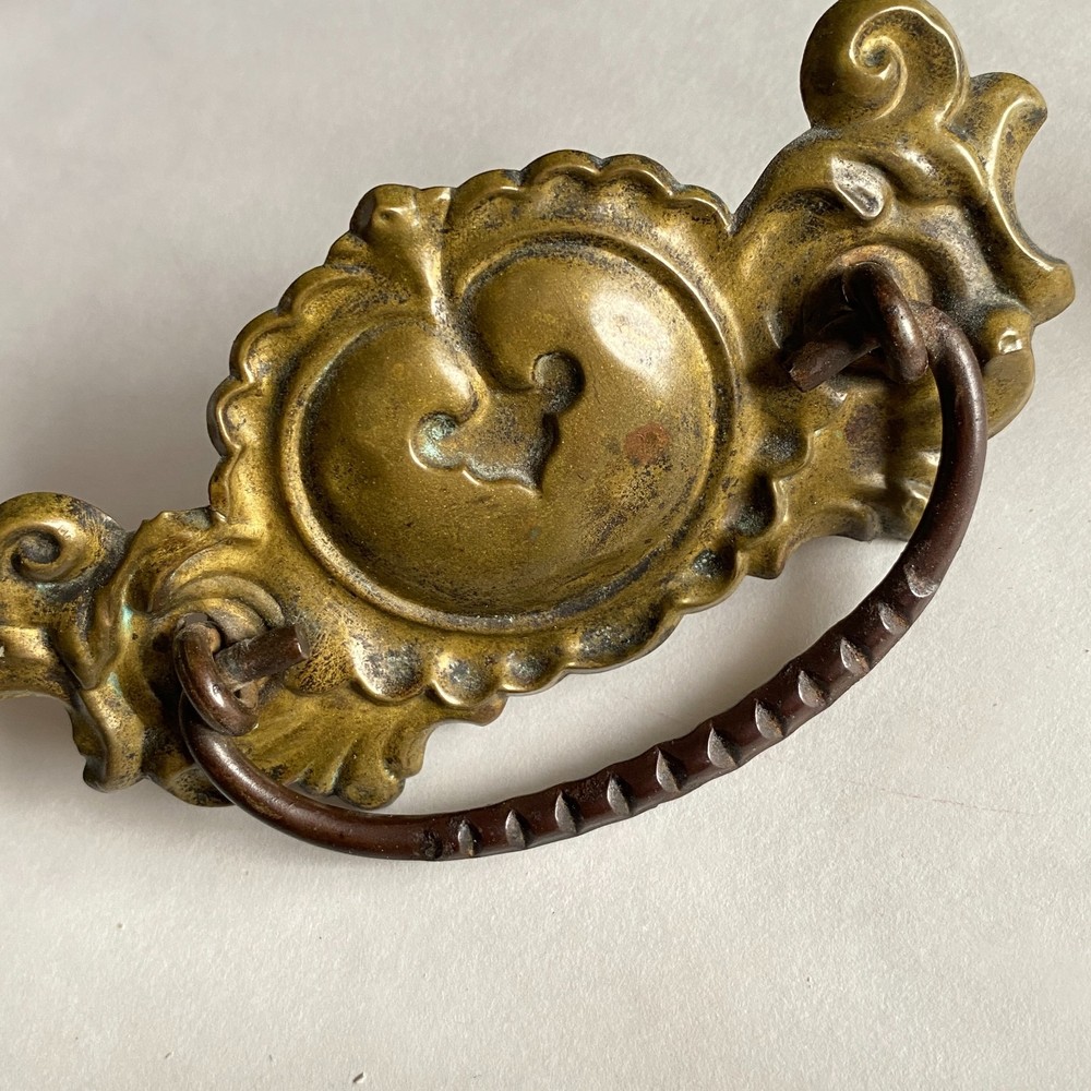 Antique Pressed Drop Pull Repoussé 3" Center Victorian Shabby