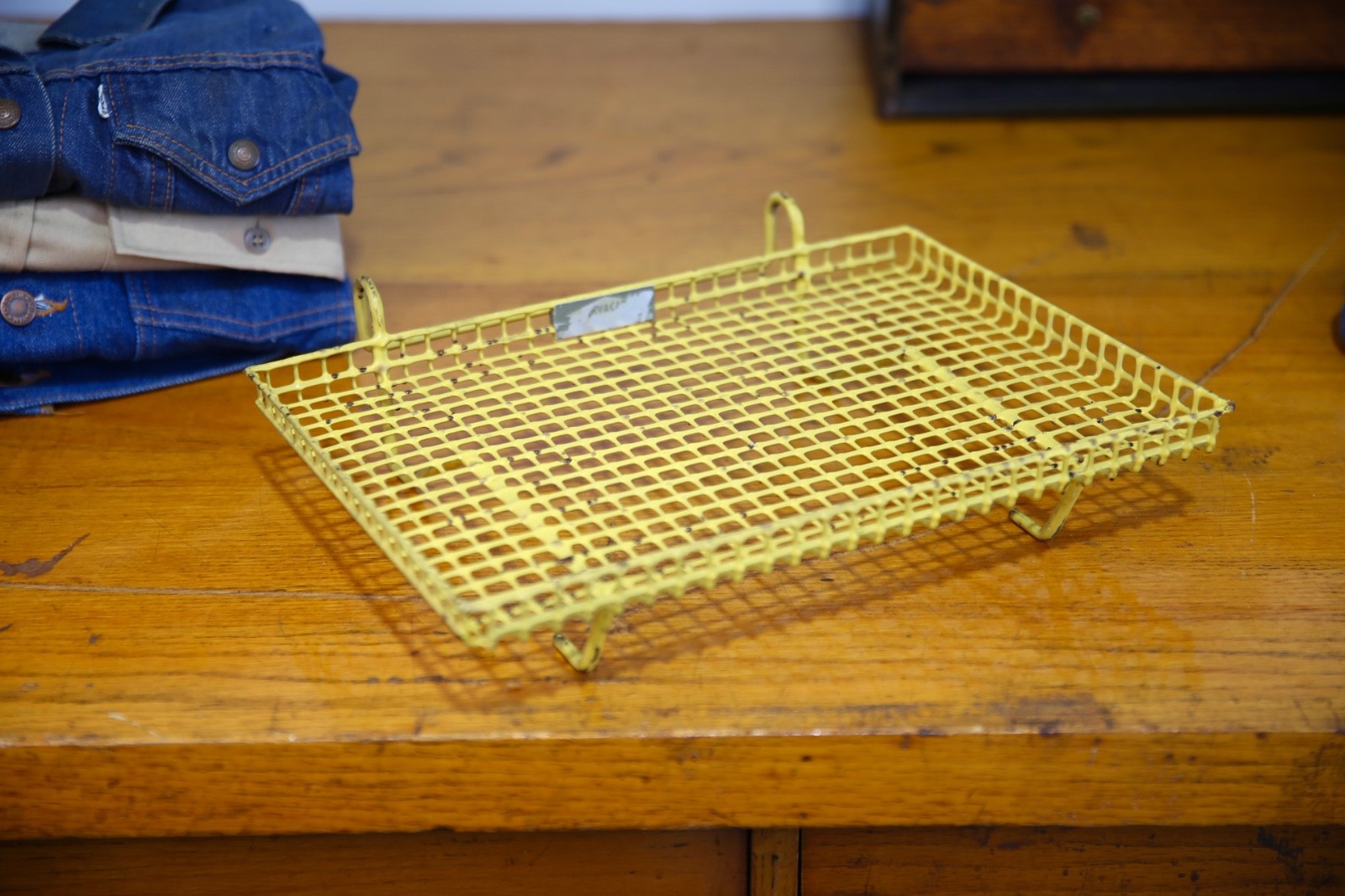 Vintage Medical Surgical Tool Metal Rack industrial tray antique yellow
