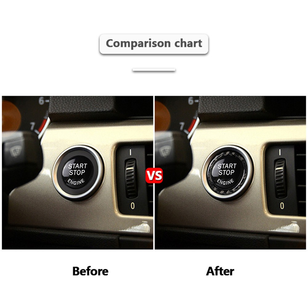 For Bmw E90 E92 E93 Carbon Fiber Engine Stripe Trim Ring Key Ring Accessories