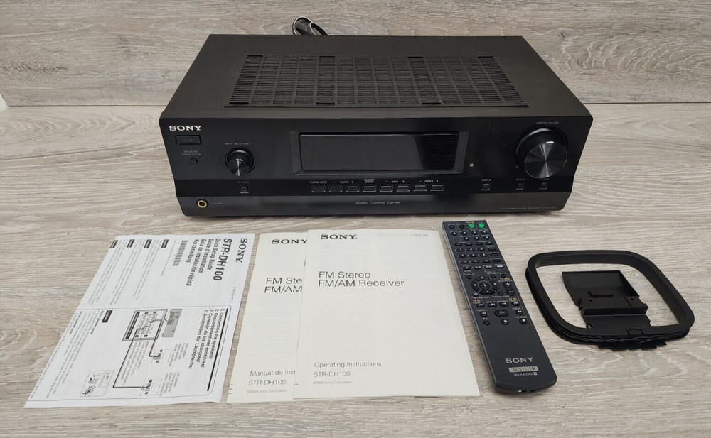 Sony STR-DH100 Stereo FM AM Receiver Audio Control Center & Remote Bundle Tested
