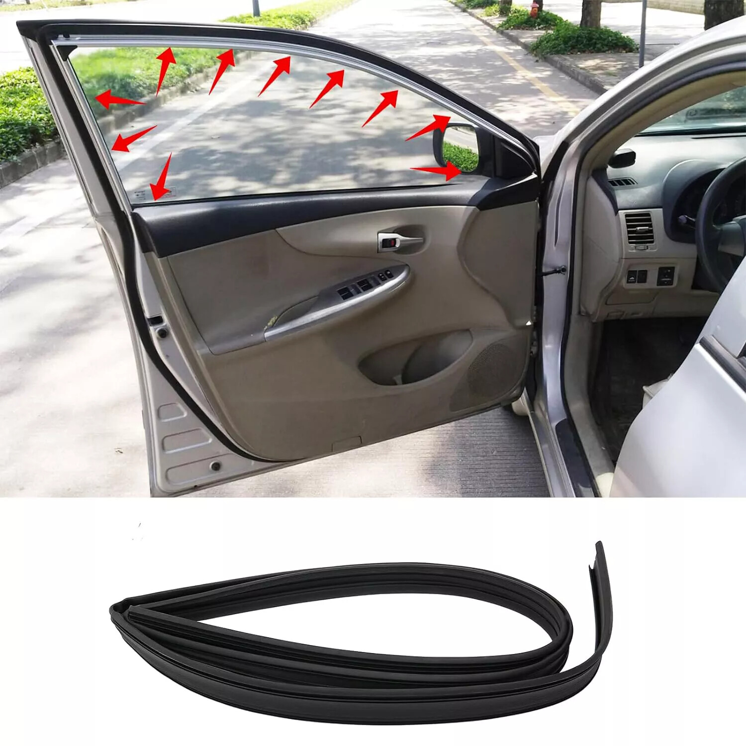 Front LH Left Door Glass Run Channel Seal for Toyota Corolla 2002-2008 USA