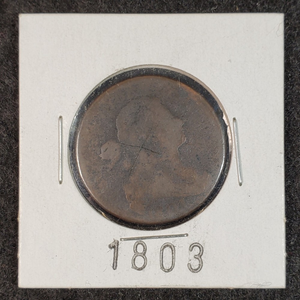1803 Draped Bust Large Cent. Only 3,131,691 Minted Rare