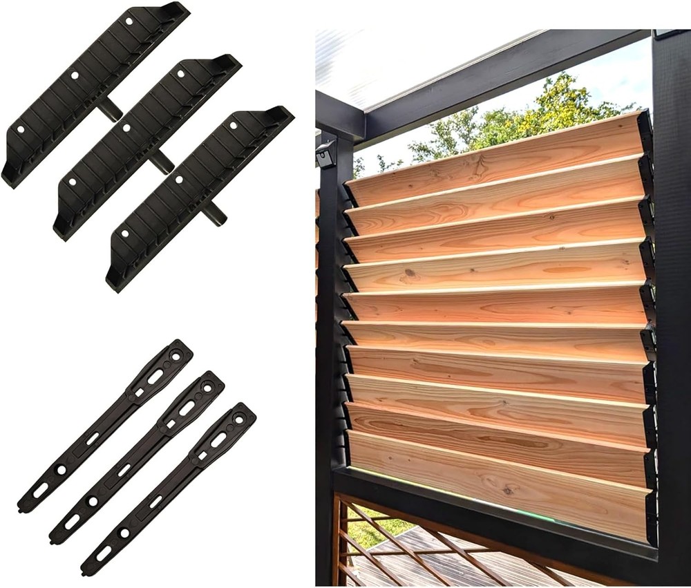 Sunblind Louver Bracket Kit Black 48in Deck Hardware