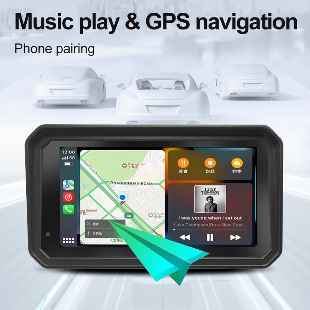 5.99" Motorcycle GPS Navigation Touch Screen Wireless CarPlay Android Auto Cam