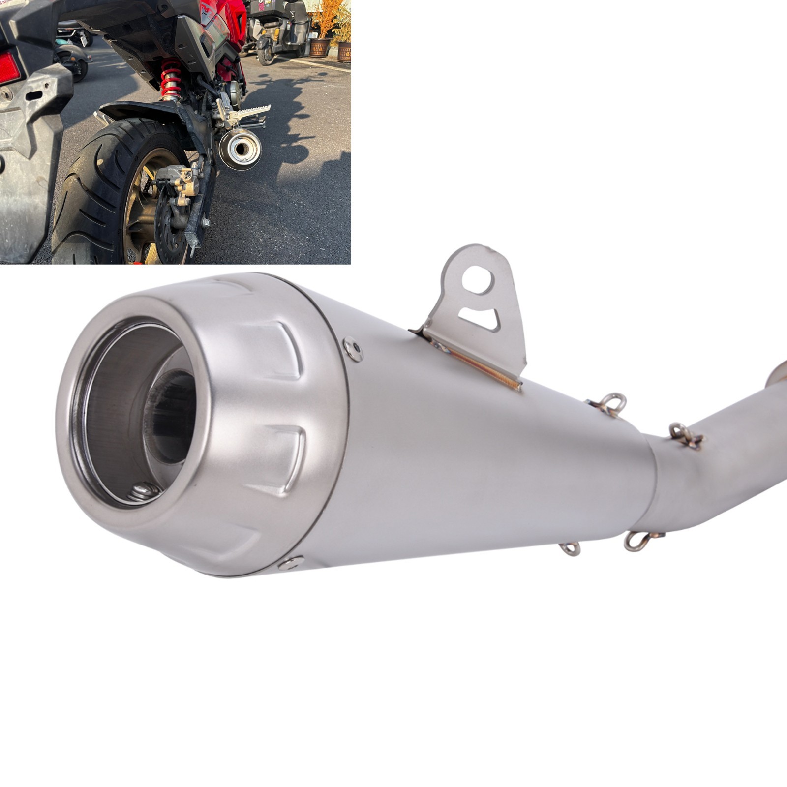 Low Mount Exhaust System Headers Muffler Pipe For Honda Grom MSX125/SF 2013-2020