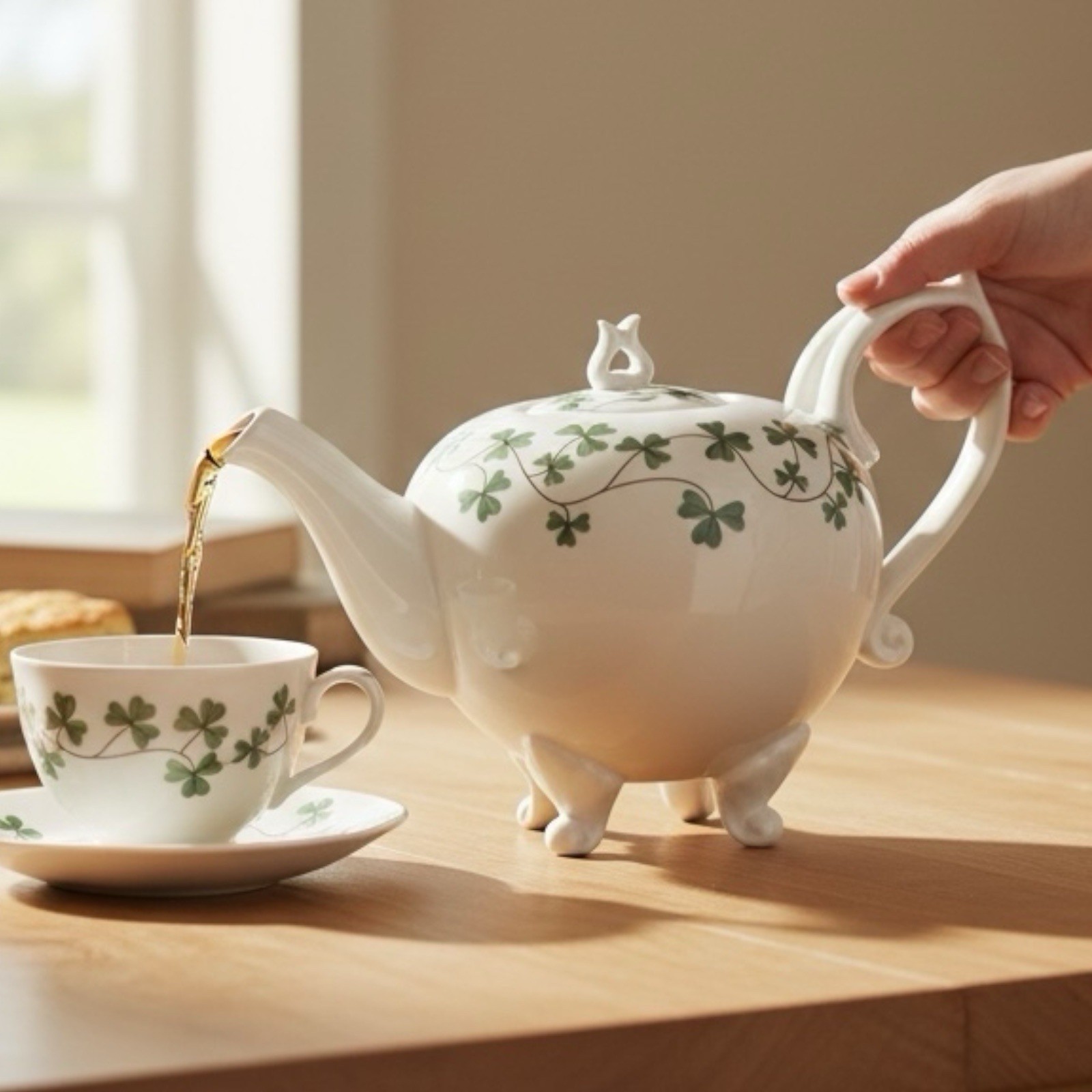 Shannon Godinger Teapot Shamrocks Irish Ireland Mint Condition Vintage