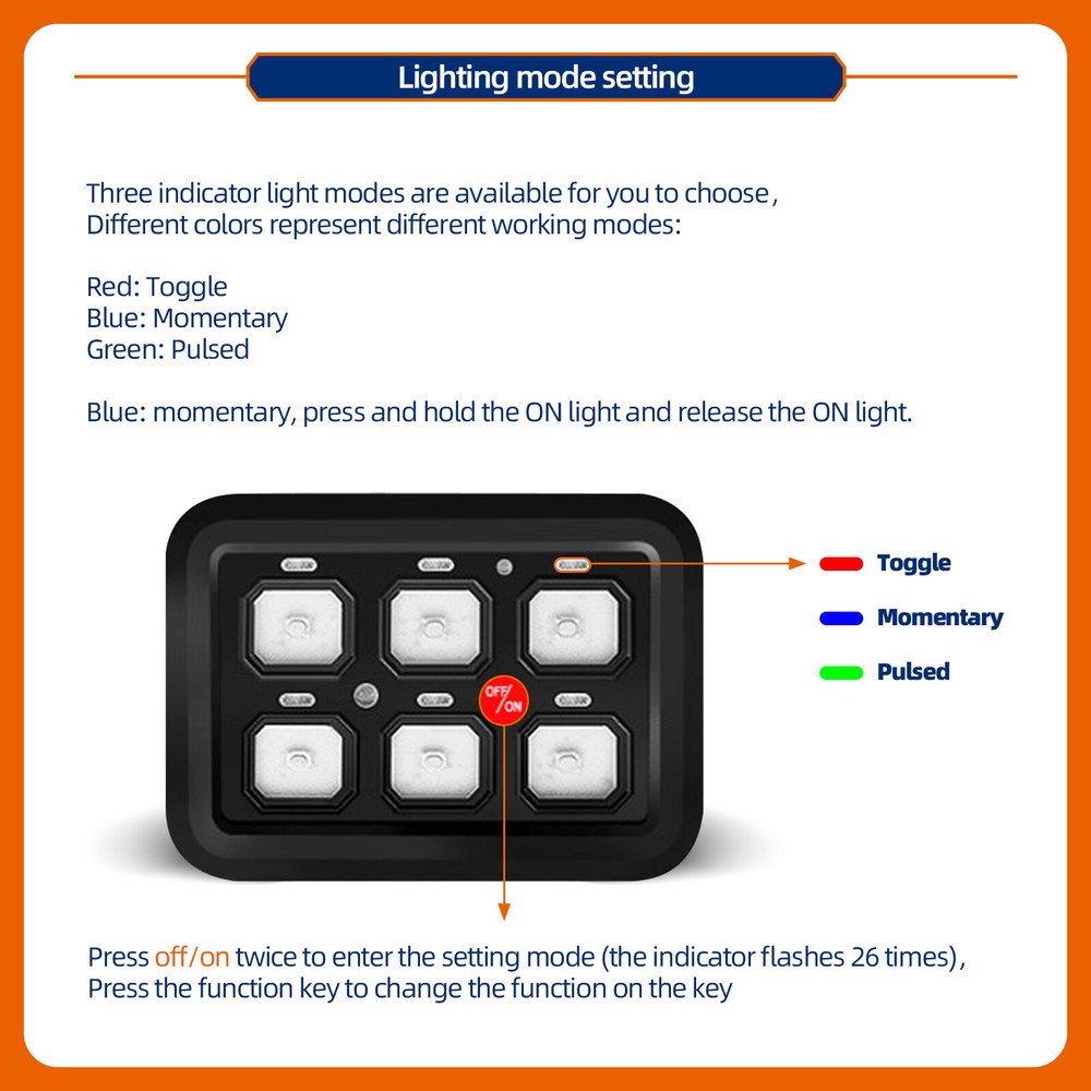 6 Gang Switch Panel Light Electronic Relay Control System Marine Boat Camper