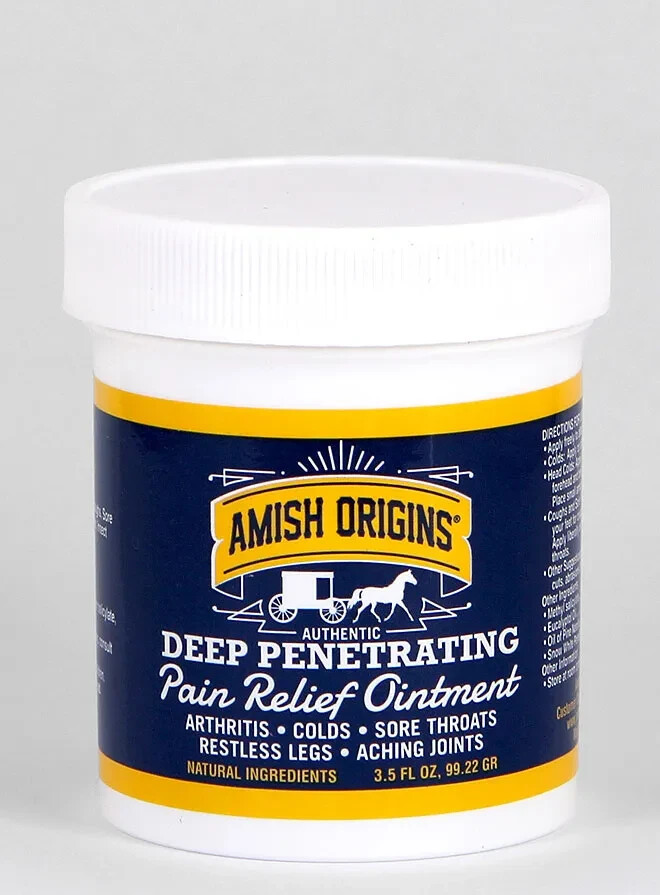 Amish Origins Deep Penetrating Pain Relief Ointment Restless Legs Arthritis 3.5