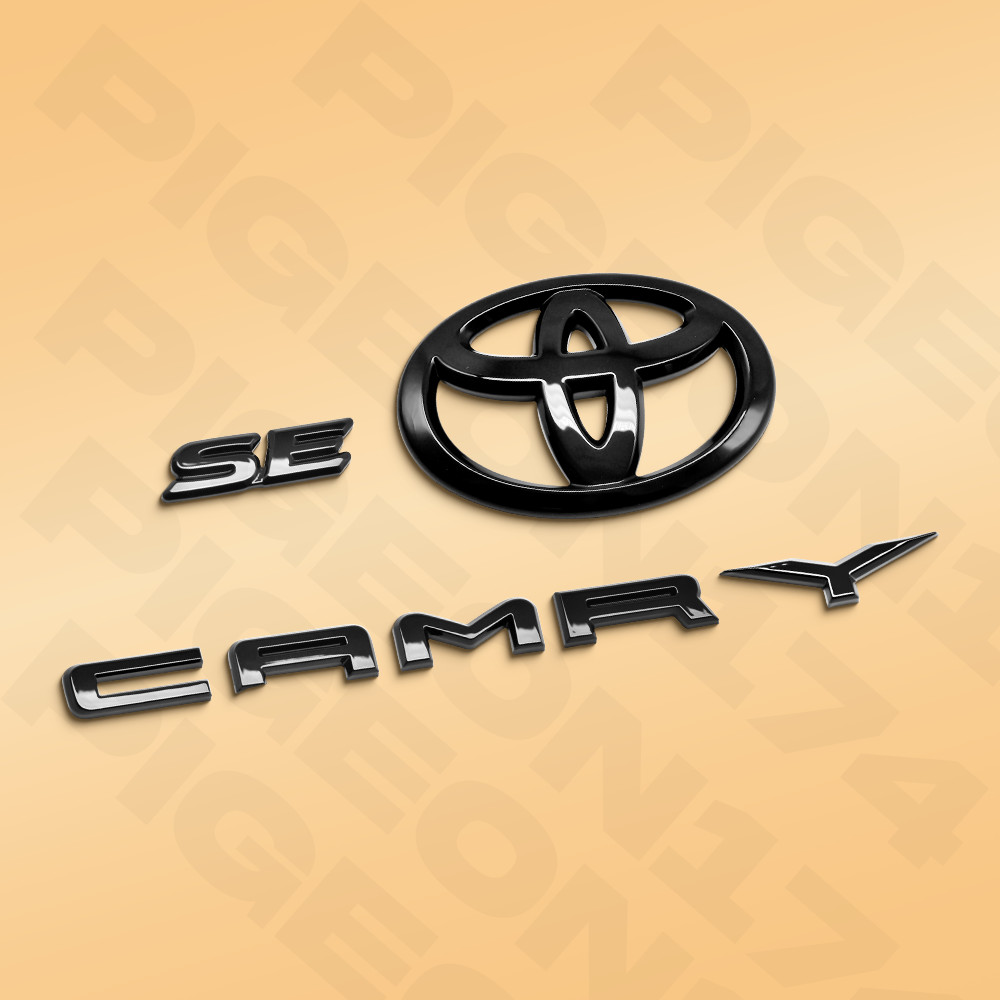 Gloss Black Out Emblem Badge Overlay Kits For Camry SE 2018-2024 Rear Liftgate