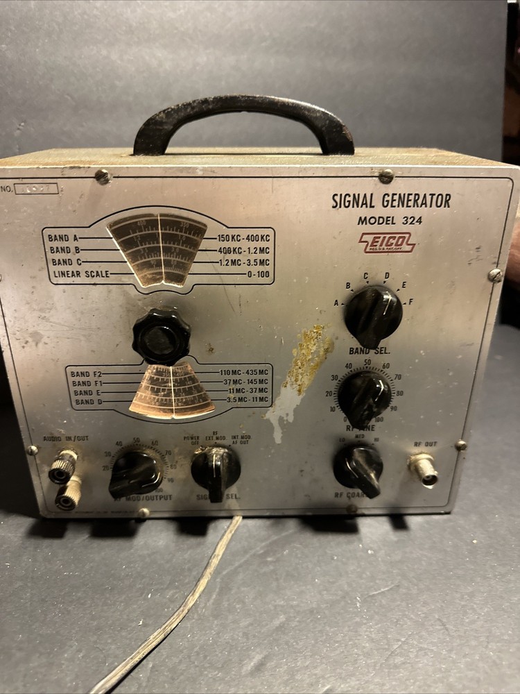 Eico Signal Generator Model 324 Untested, Powers On, Lights Up Untested #P