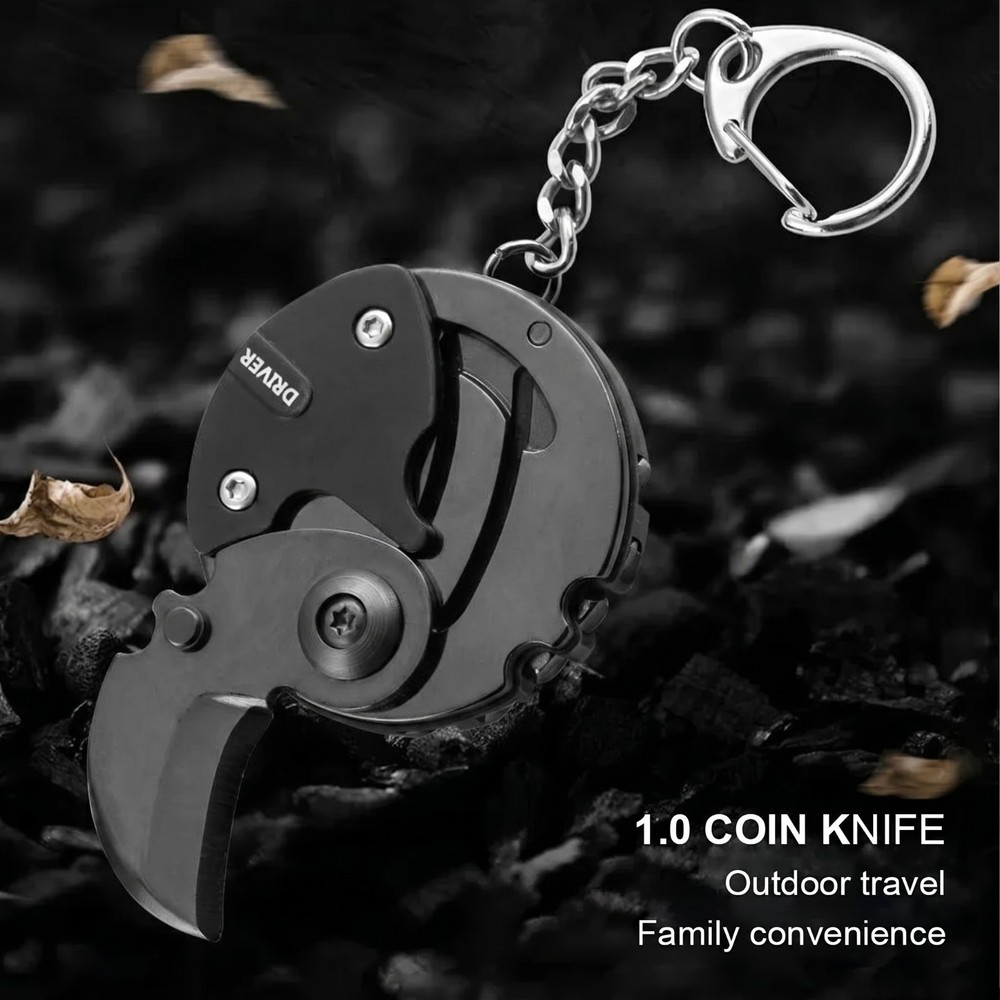 Multifunction Keychain Screwdriver | Hex Coin Folding EDC | Tool Mini Knife