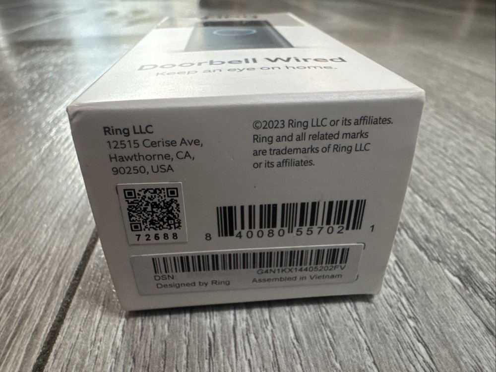 OPEN BOX - Ring Video Doorbell Wired - Black