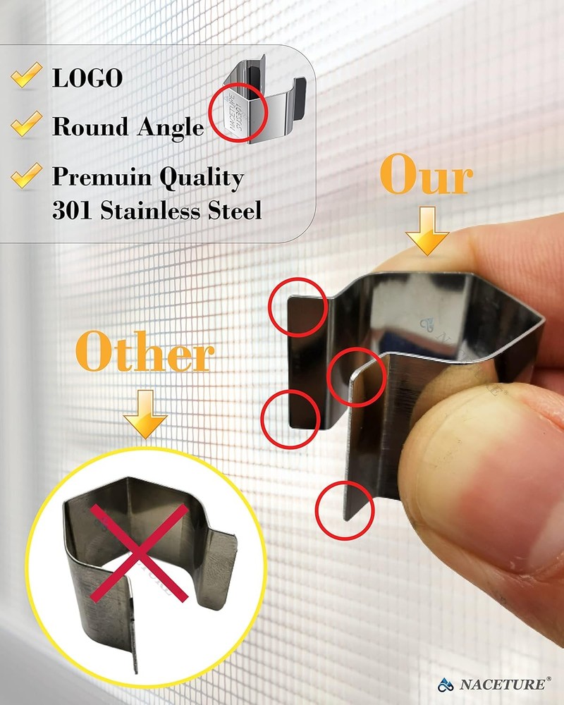 Screen Door Installer Clips - 10 Pieces Screen Clips for rescreening and Screen