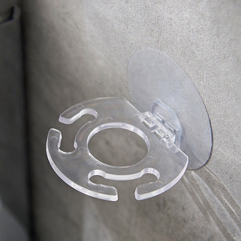 1* Self-adhesive Transparent Toothbrush Holder Wall Mount Toothpaste Rack