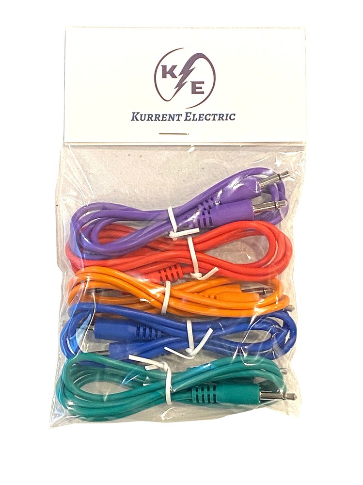 5-Color Pack 3.5mm TS Modular Synth Patch Cables for Synthesizers