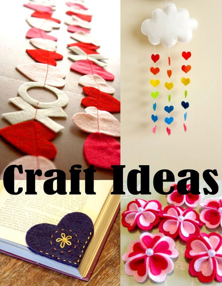 1 Inch Felt Hearts 200Pc - White