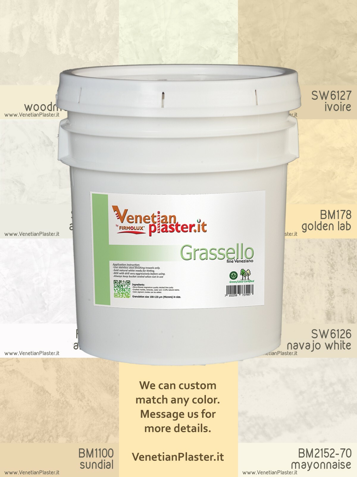 Grassello - by FirmoLux Real Venetian Plaster from Italy (light colors)