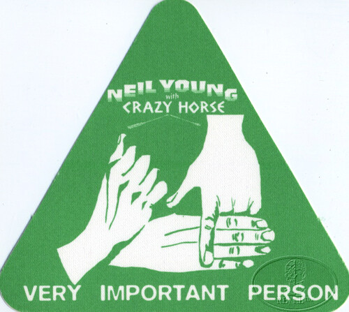 NEIL YOUNG Crazy Horse 1996 Backstage Pass VIP Green